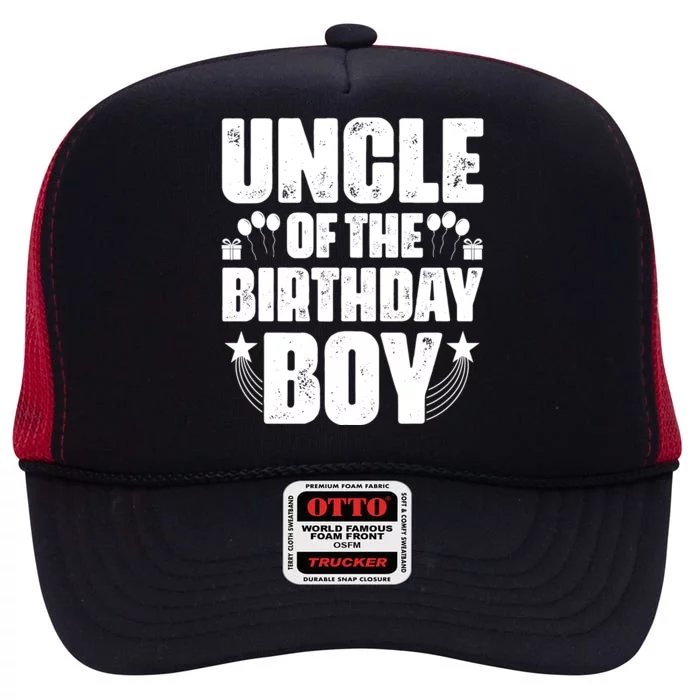 Uncle Of The Birthday Boy Celebration High Crown Mesh Trucker Hat