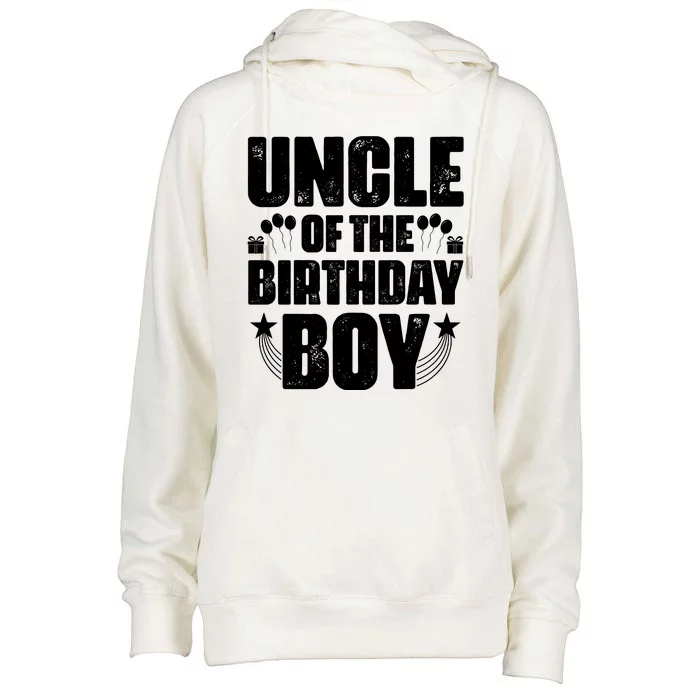 Uncle Of The Birthday Boy Celebration Womens Funnel Neck Pullover Hood