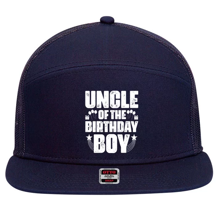 Uncle Of The Birthday Boy Celebration 7 Panel Mesh Trucker Snapback Hat