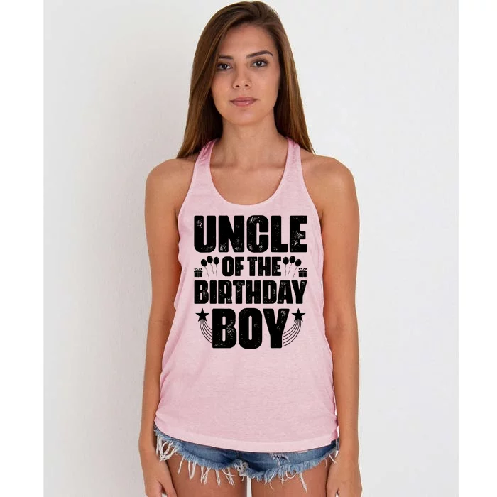 Uncle Of The Birthday Boy Celebration Women's Knotted Racerback Tank