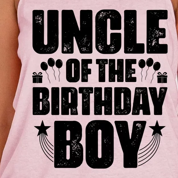 Uncle Of The Birthday Boy Celebration Women's Knotted Racerback Tank