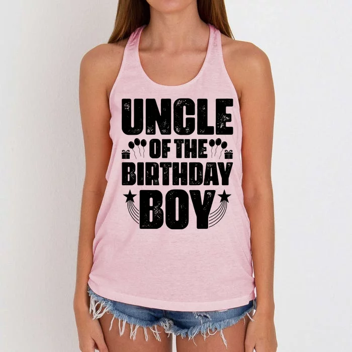 Uncle Of The Birthday Boy Celebration Women's Knotted Racerback Tank