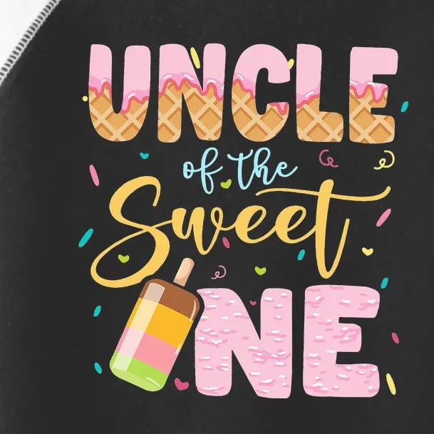 Uncle Of The Birthday Sweetie  Ice Cream Theme Party Toddler Fine Jersey T-Shirt