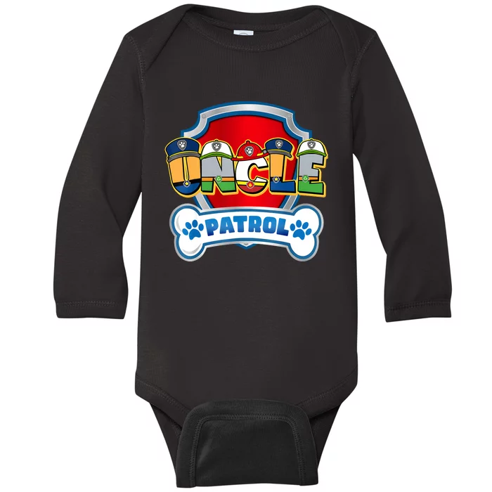 Uncle Of The Birthday Boy Dog Paw Family Decorations Party Baby Long Sleeve Bodysuit