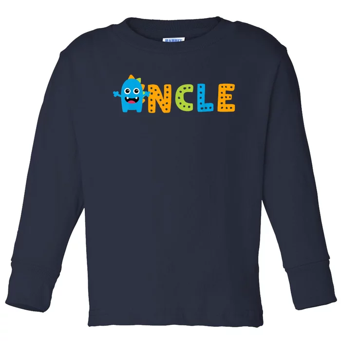 Uncle Of The Birthday Monster 1st Birthday Family Toddler Long Sleeve Shirt