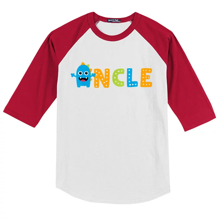 Uncle Of The Birthday Monster 1st Birthday Family Kids Colorblock Raglan Jersey