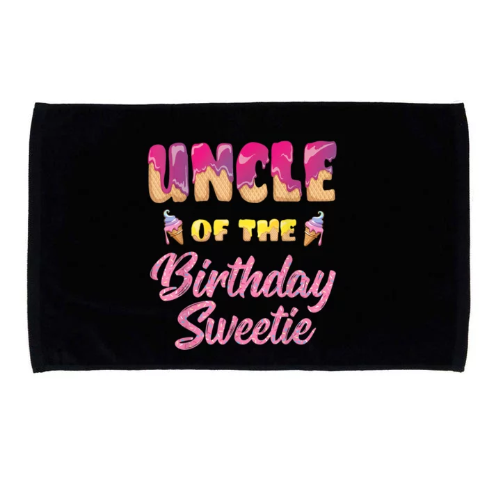 Uncle Of The Birthday Sweetie Ice Cream Birthday Microfiber Hand Towel