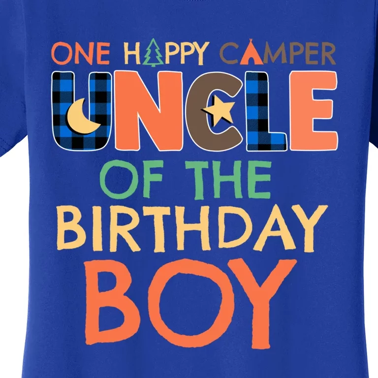 Uncle Of The Birthday Gift One Happy Camper Uncle Daddy Meaningful Gift Women's T-Shirt