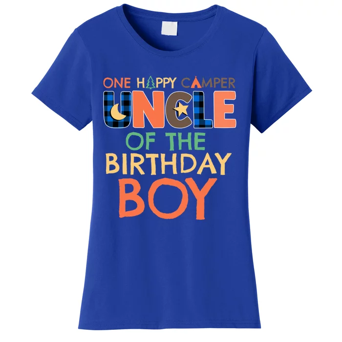 Uncle Of The Birthday Gift One Happy Camper Uncle Daddy Meaningful Gift Women's T-Shirt