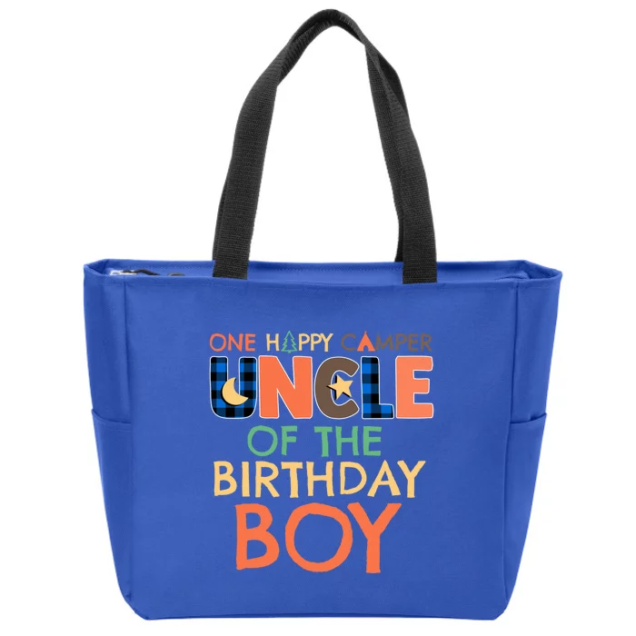 Uncle Of The Birthday Gift One Happy Camper Uncle Daddy Meaningful Gift Zip Tote Bag