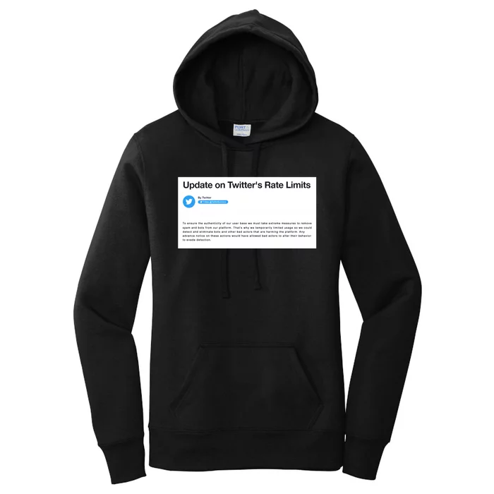 Update On Twitters Rate Limits Women's Pullover Hoodie