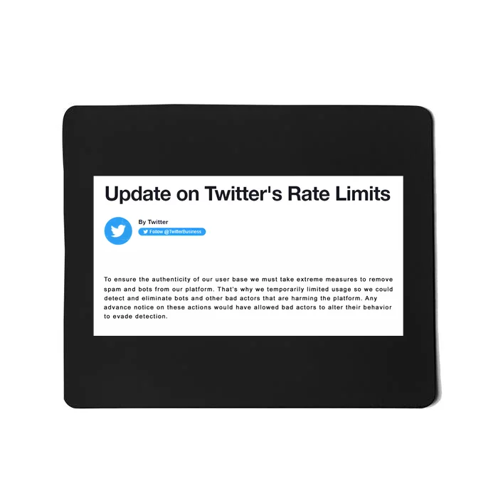 Update On Twitters Rate Limits Mousepad