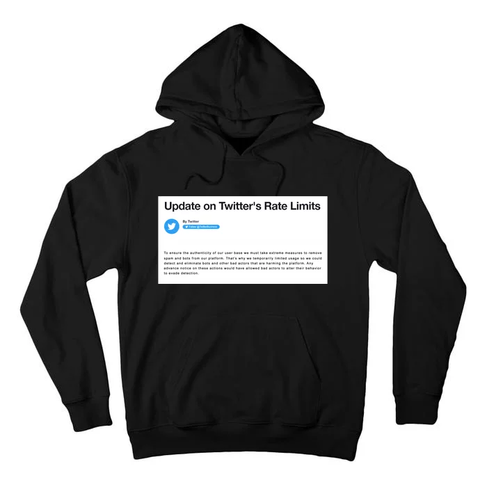 Update On Twitters Rate Limits Tall Hoodie