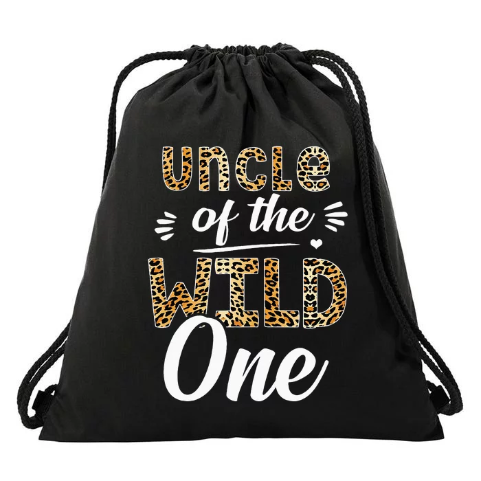 Uncle Of The Wild One Zoo Themed 1st Birthday Party Drawstring Bag