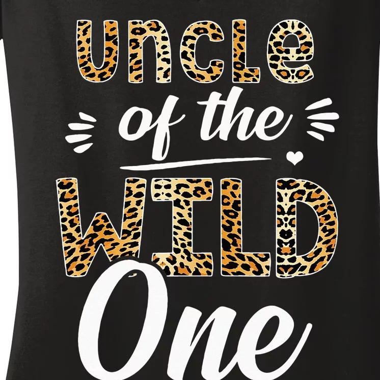 Uncle Of The Wild One Zoo Themed 1st Birthday Party Women's V-Neck T-Shirt