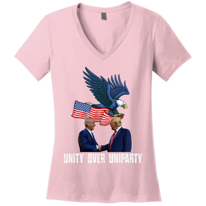 Unity Over Uniparty Trump 2024 Presidential Campaign Women's V-Neck T-Shirt