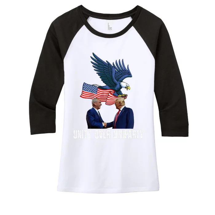 Unity Over Uniparty Trump 2024 Presidential Campaign Women's Tri-Blend 3/4-Sleeve Raglan Shirt