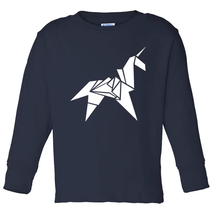 Unicorn Origami Toddler Long Sleeve Shirt