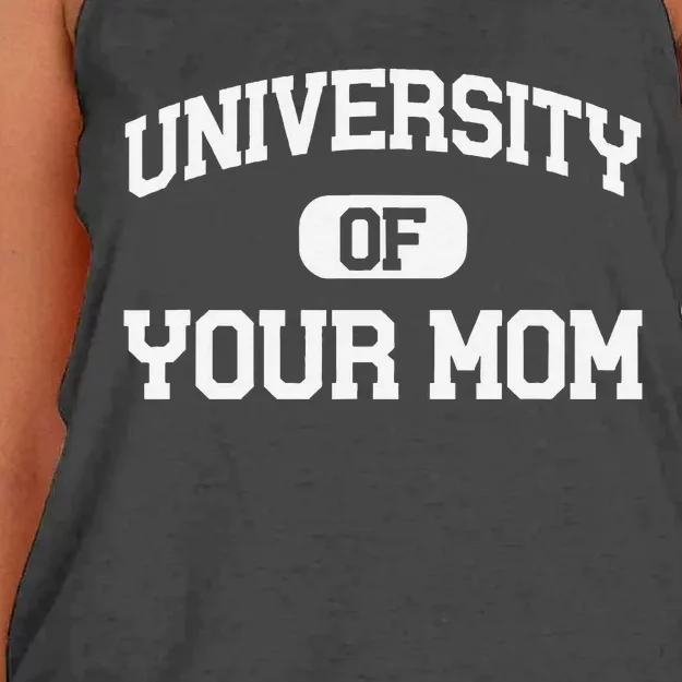 U.N.I.V.E.R.S.I.T.Y Of Your Mom Women's Knotted Racerback Tank