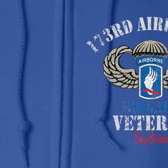 Us Paratrooper 173rd Airborne Brigade Veteran Sky Soldier Full Zip Hoodie