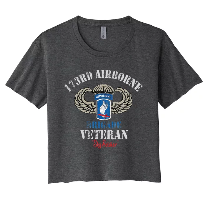 Us Paratrooper 173rd Airborne Brigade Veteran Sky Soldier Women's Crop Top Tee