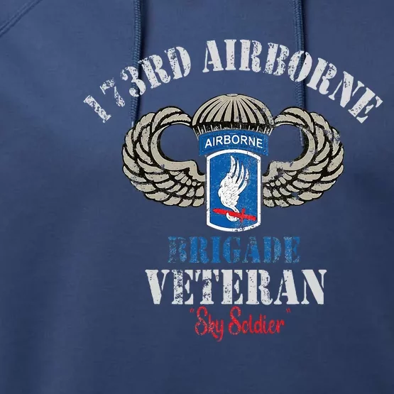 Us Paratrooper 173rd Airborne Brigade Veteran Sky Soldier Performance Fleece Hoodie