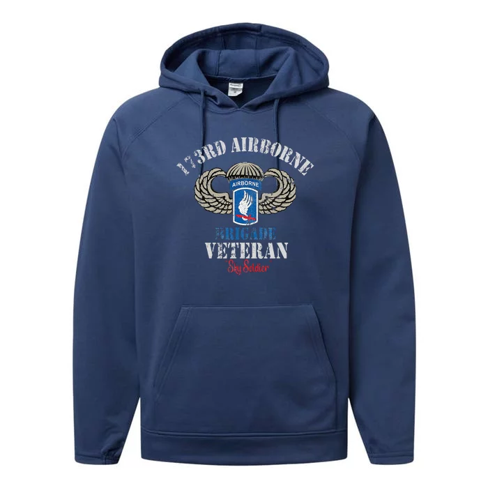 Us Paratrooper 173rd Airborne Brigade Veteran Sky Soldier Performance Fleece Hoodie