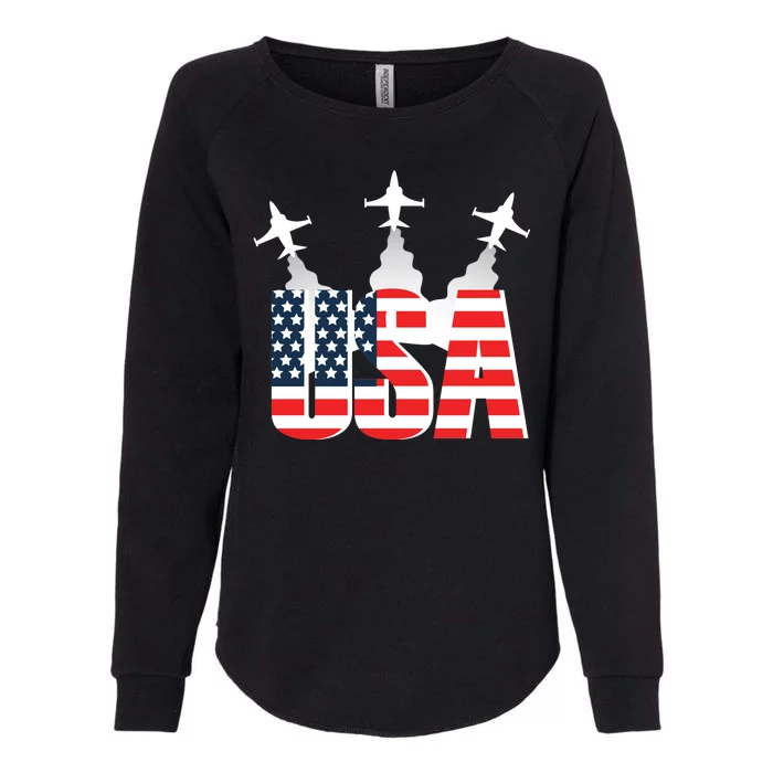 USA Pilot 4th Of July Patriotic Womens California Wash Sweatshirt