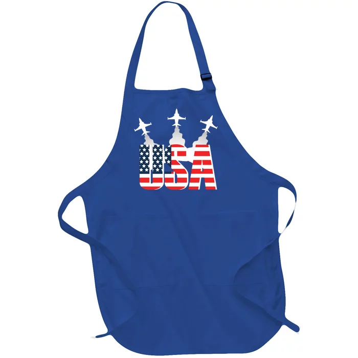 USA Pilot 4th Of July Patriotic Full-Length Apron With Pocket