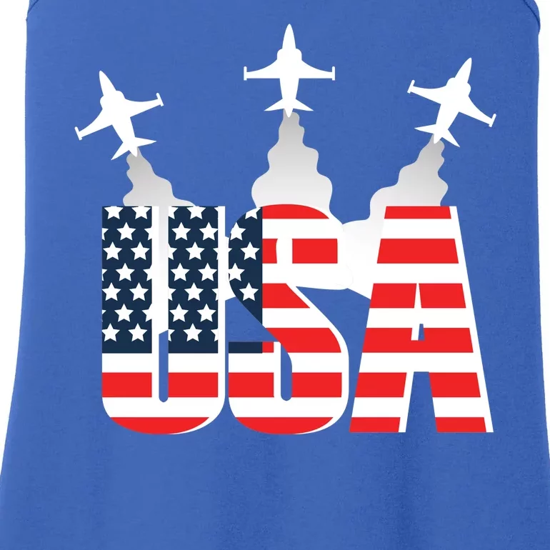 USA Pilot 4th Of July Patriotic Ladies Essential Tank