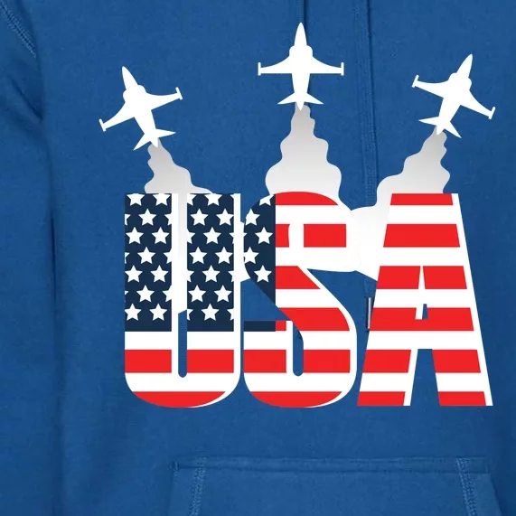 USA Pilot 4th Of July Patriotic Premium Hoodie