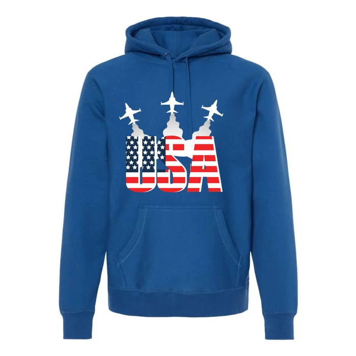 USA Pilot 4th Of July Patriotic Premium Hoodie