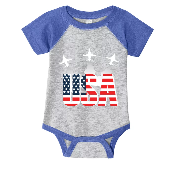 USA Pilot 4th Of July Patriotic Infant Baby Jersey Bodysuit