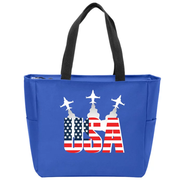 USA Pilot 4th Of July Patriotic Zip Tote Bag