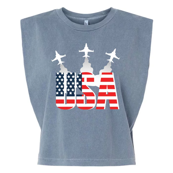 USA Pilot 4th Of July Patriotic Garment-Dyed Women's Muscle Tee