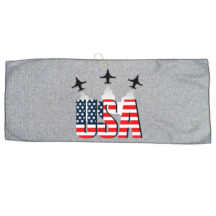 USA Pilot 4th Of July Patriotic Large Microfiber Waffle Golf Towel