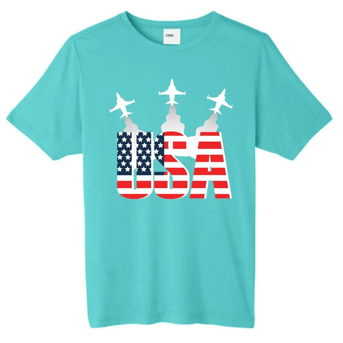 USA Pilot 4th Of July Patriotic ChromaSoft Performance T-Shirt