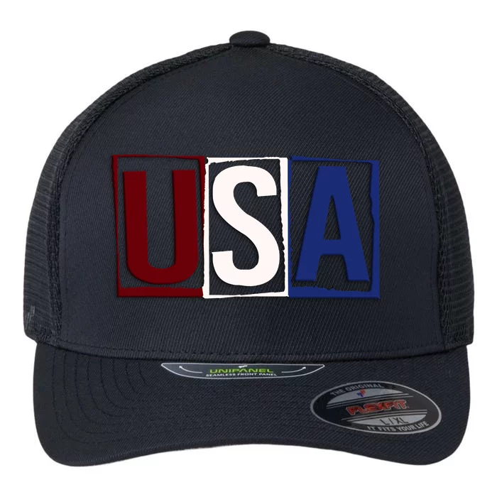 USA Patriotic 4th Of July Flexfit Unipanel Trucker Cap