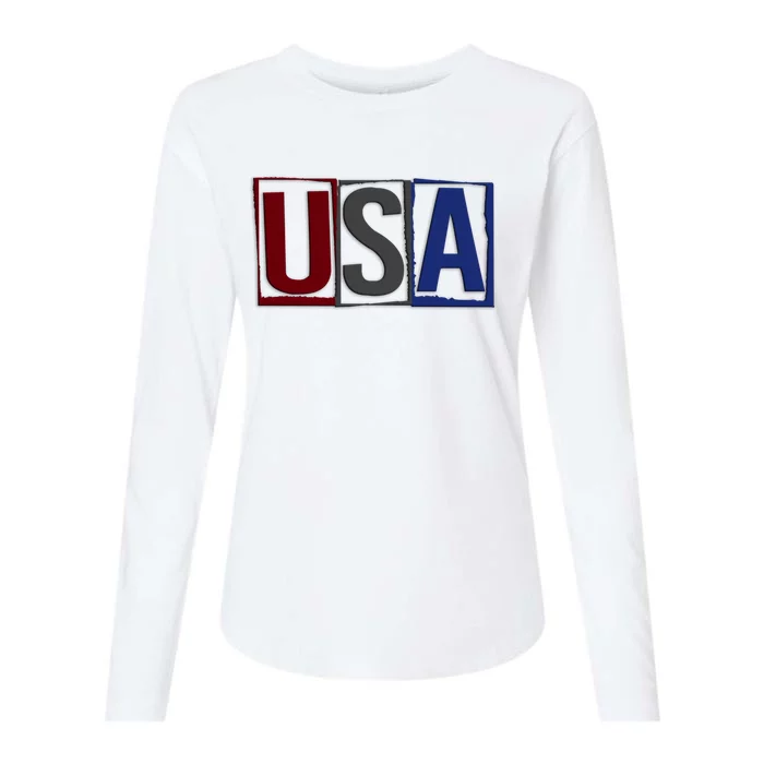 USA Patriotic 4th Of July Womens Cotton Relaxed Long Sleeve T-Shirt