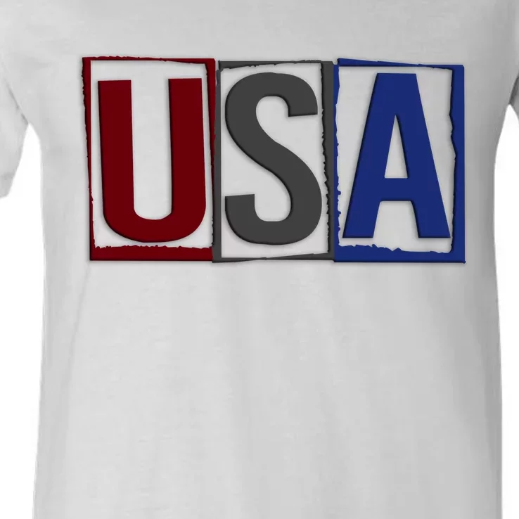 USA Patriotic 4th Of July V-Neck T-Shirt