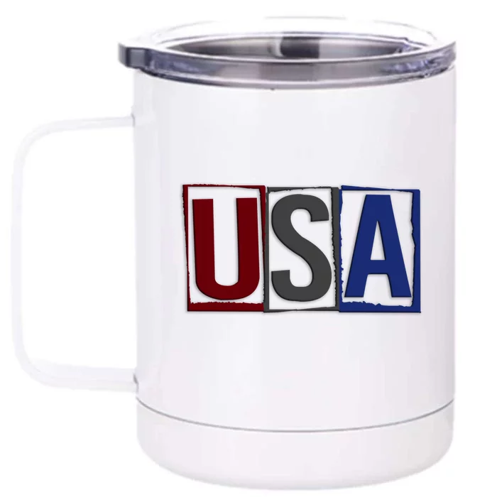 USA Patriotic 4th Of July Front & Back 12oz Stainless Steel Tumbler Cup