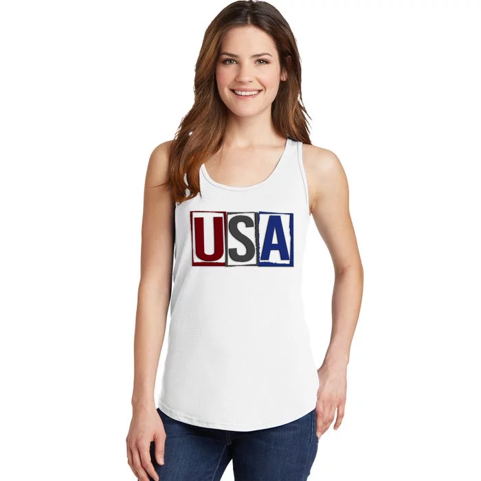 USA Patriotic 4th Of July Ladies Essential Tank