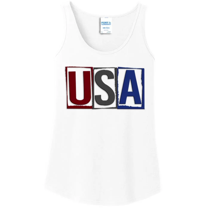 USA Patriotic 4th Of July Ladies Essential Tank