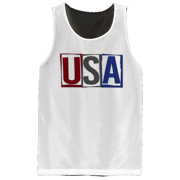 USA Patriotic 4th Of July Mesh Reversible Basketball Jersey Tank