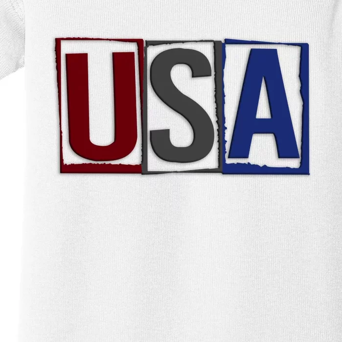 USA Patriotic 4th Of July Baby Bodysuit