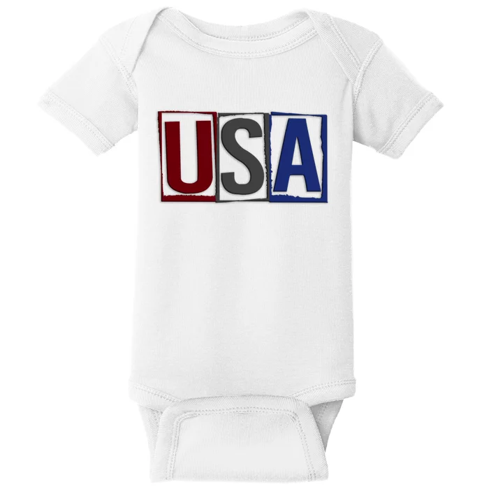 USA Patriotic 4th Of July Baby Bodysuit