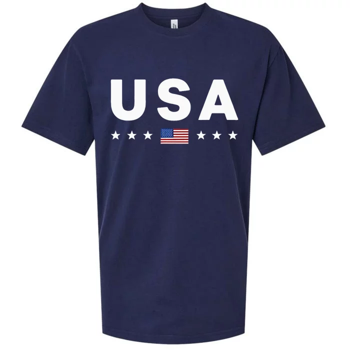 Usa Patriotic American Flag July Sueded Cloud Jersey T-Shirt