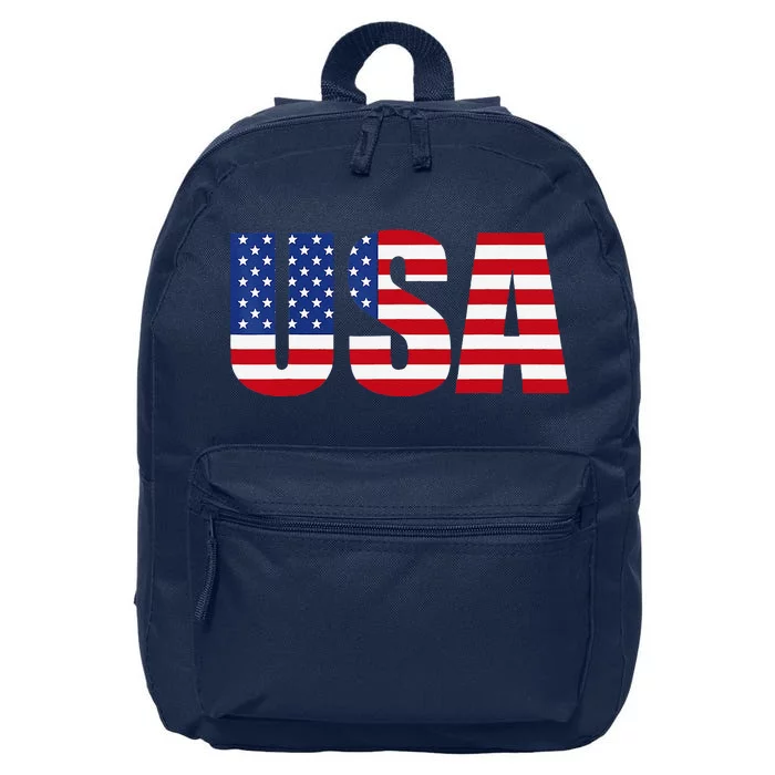 Usa Patriotic American Flag 16 in Basic Backpack