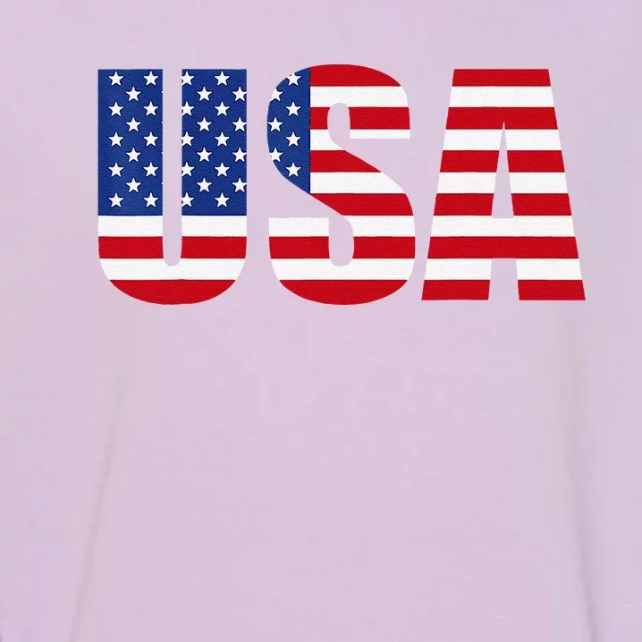 Usa Patriotic American Flag Garment-Dyed Sweatshirt