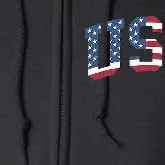 Usa Patriotic American Flag 4th Of July Full Zip Hoodie